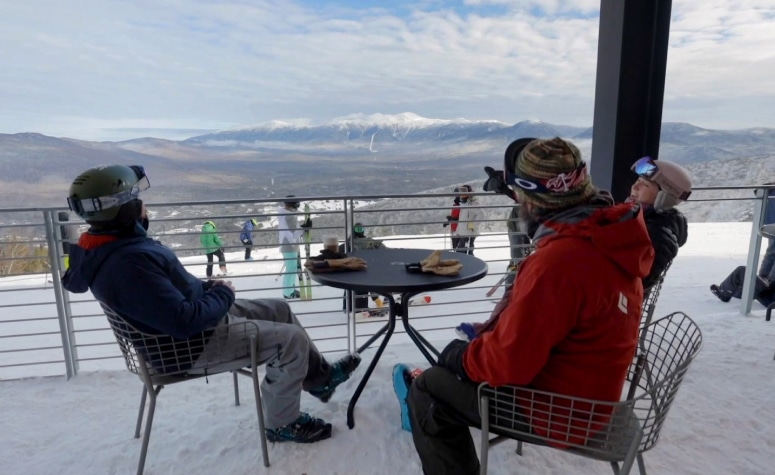 Sitting on the deck of Bretton Woods' Rosebook Lodge offers great views.