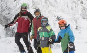 The annual February school vacation brings lots of skiers to the mountains of New England.